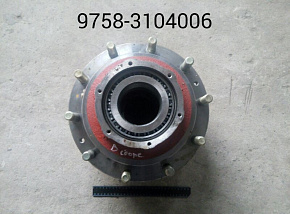 Ступица полуприцепа в сборе (подш,манж,индуктор ABS,болты) (10 болтов подш. 7718) (МАЗ) Н=270 mm