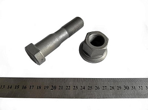 Болт + Гайка в сборе переднего колеса ЕВРО (L=95 мм,М22 - 10,9 прочность) (ТЕФЛОН) (MR)