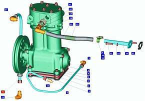 Трубка подвода воды к компрессору нов.обр. (МАЗ)